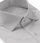 Image of a Silver Satin Solids Giza Cotton Shirting Fabric