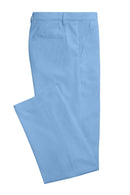 Image of a Sky-Blue Poplin Solids Cotton Stretch Chinos Fabric