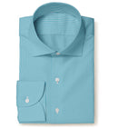 Image of a Turquoise & White Poplin Stripes Giza Cotton Shirting Fabric