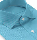 Image of a Turquoise Poplin Checks Giza Cotton Shirting Fabric