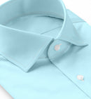 Image of a Turquoise Poplin Solids Giza Cotton Shirting Fabric