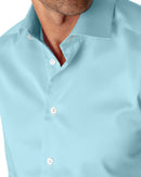 Image of a Turquoise Poplin Solids Giza Cotton Shirting Fabric