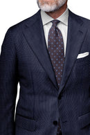 Image of a White & Black Worsted Dobby Merino Wool Blazers Fabric