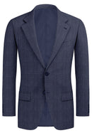 Image of a White & Black Worsted Dobby Merino Wool Blazers Fabric