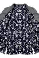 Image of a White & Blue Satin Prints Poly Viscose Lining Fabric