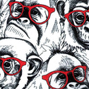 Image of a White & Red Satin Prints Poly Viscose Lining Fabric