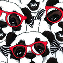 Image of a White & Red Satin Prints Poly Viscose Lining Fabric