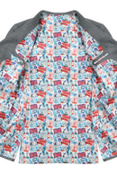 Image of a White & red Satin Prints Poly Viscose Lining Fabric