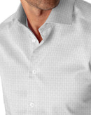 Image of a White Dobby Checks Giza Cotton Shirting Fabric