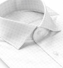 Image of a White Dobby Checks Giza Cotton Shirting Fabric