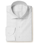 Image of a White Dobby Checks Giza Cotton Shirting Fabric