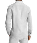 Image of a White Dobby Jacquard Giza Cotton Shirting Fabric