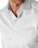 Image of a White Dobby Stripes Giza Cotton Shirting Fabric