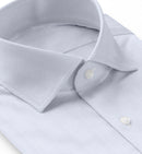 Image of a White Herringbone Micropattern Giza Cotton Shirting Fabric