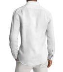 Image of a White Knit Micropattern Giza Cotton Shirting Fabric