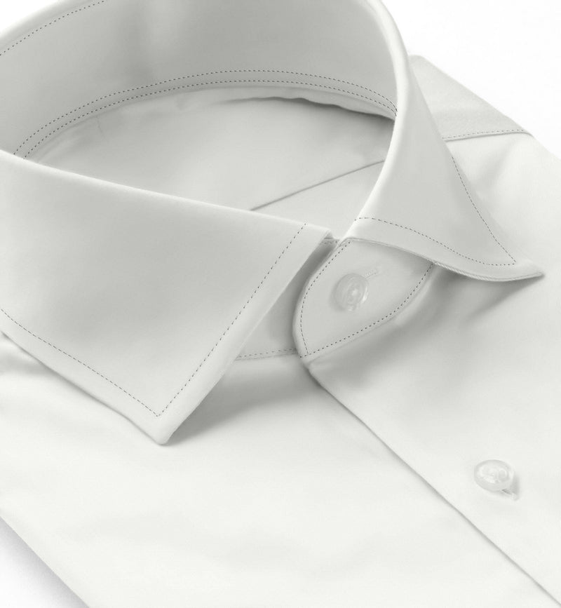 Image of a White Satin Solids Giza Cotton Shirting Fabric