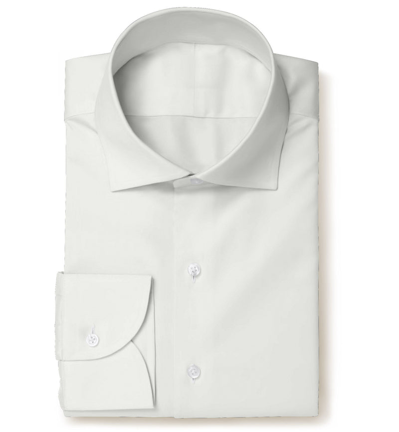 Image of a White Satin Solids Giza Cotton Shirting Fabric
