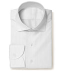 Image of a White Twill Stripes Giza Cotton Shirting Fabric