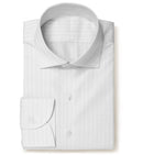 Image of a White Twill Stripes Giza Cotton Shirting Fabric