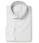 Image of a White Twill Stripes Giza Cotton Shirting Fabric